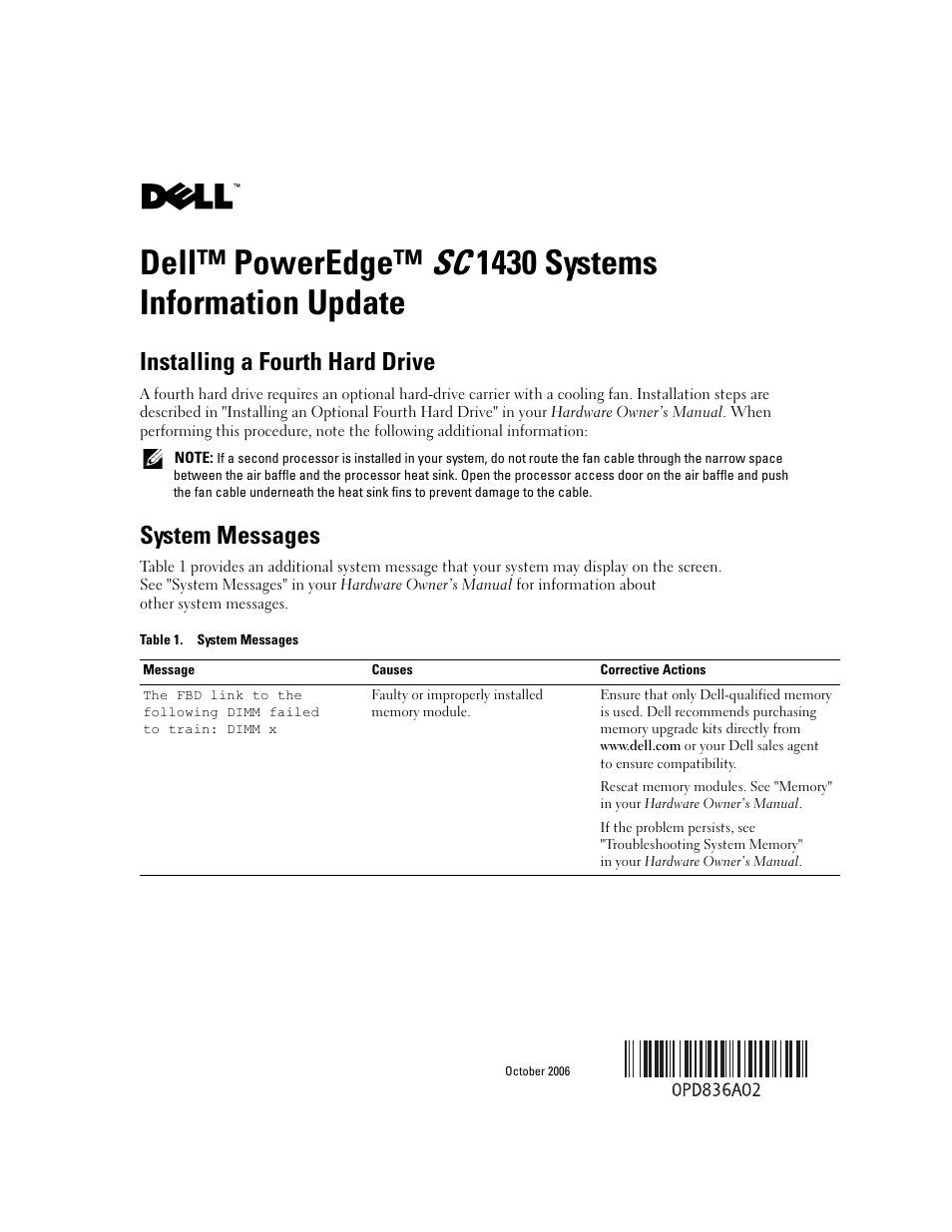 Dell PowerEdge SC1430 User Manual | 21 pages