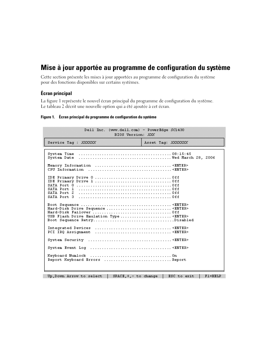 Écran principal | Dell PowerEdge SC1430 User Manual | Page 8 / 21