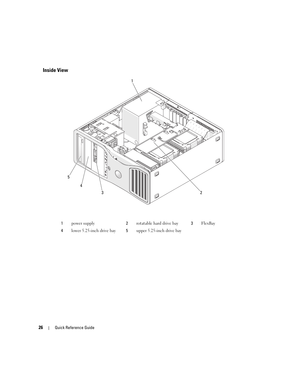 Inside view | Dell Precision 490 User Manual | Page 26 / 190