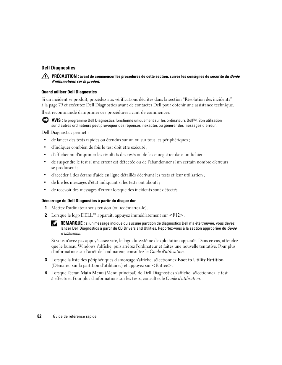 Dell diagnostics | Dell Precision 490 User Manual | Page 82 / 190