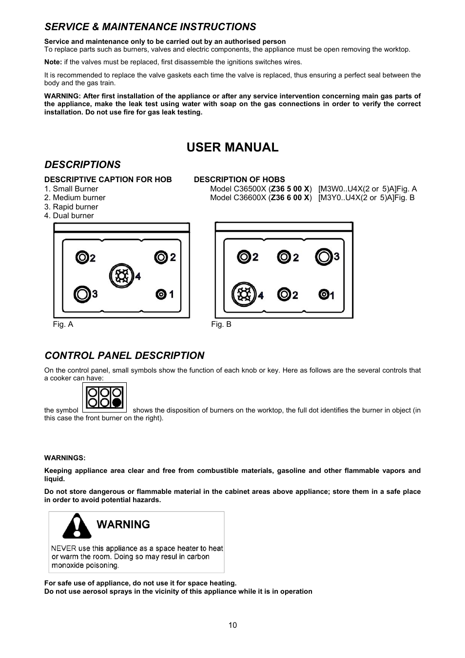 User manual | Bertazzoni Z36500X User Manual | Page 10 / 16