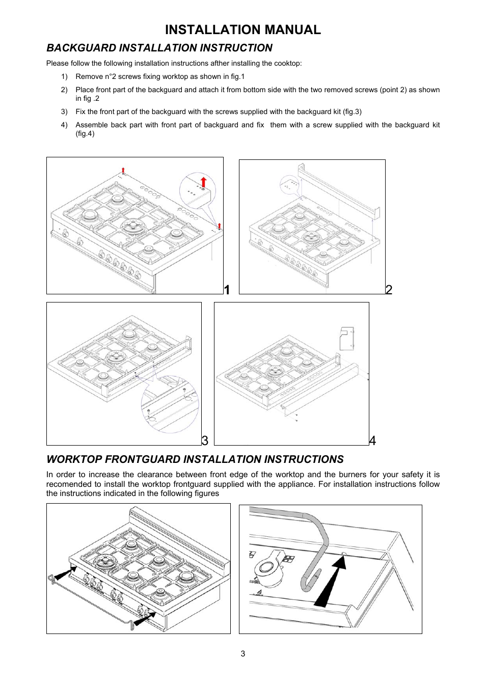 Installation manual | Bertazzoni Z36500X User Manual | Page 3 / 16