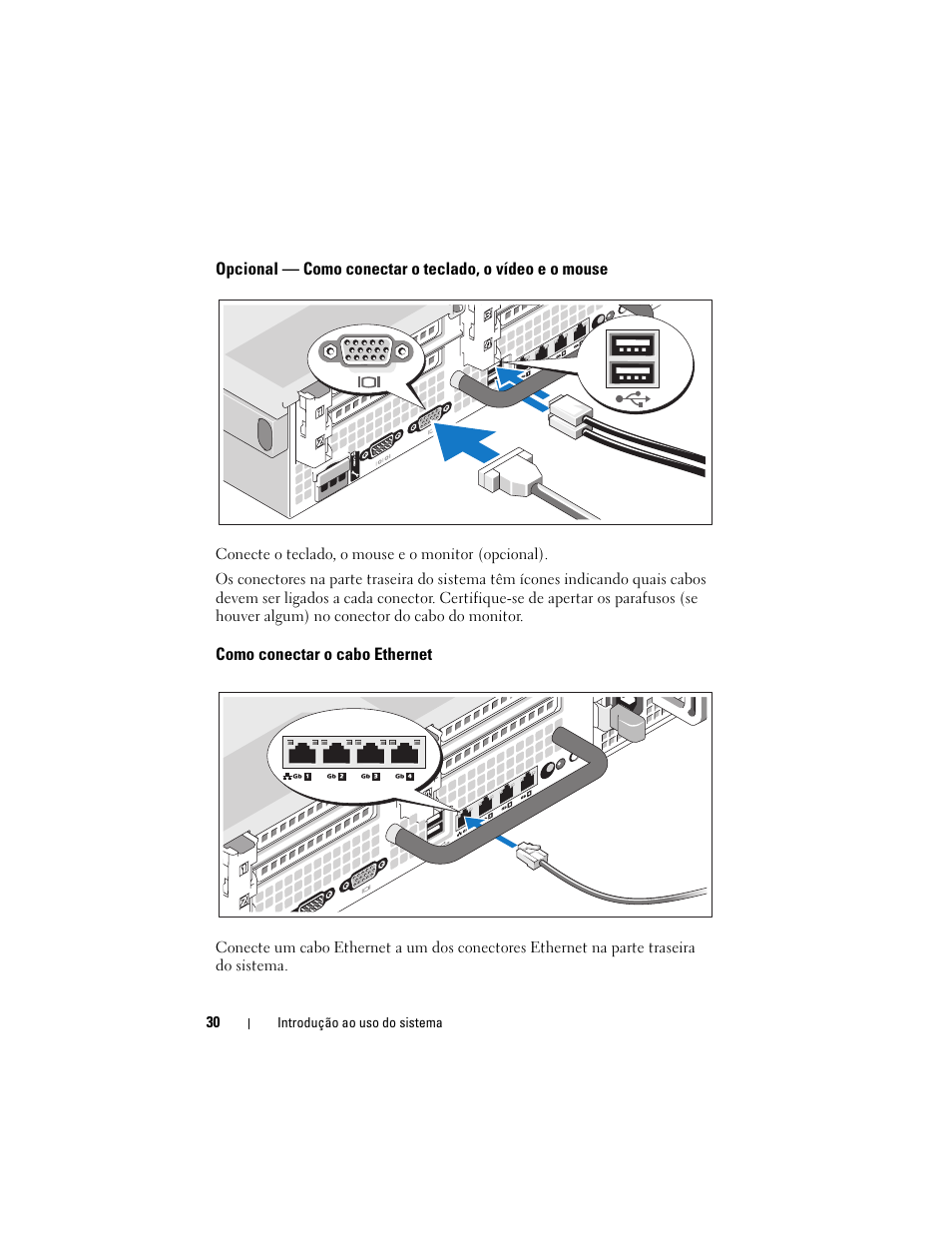 Como conectar o cabo ethernet | Dell PowerVault DL2100 User Manual | Page 32 / 56