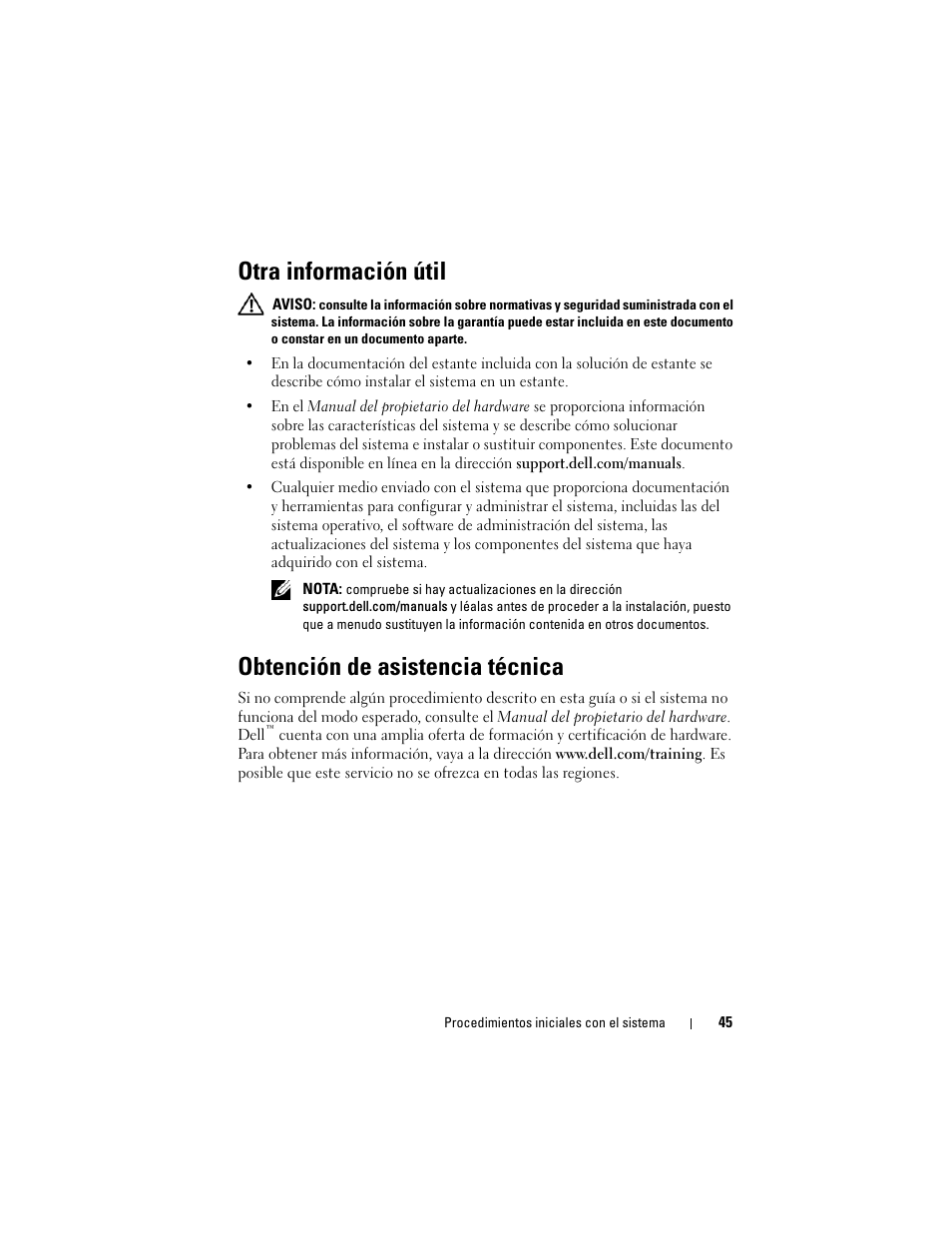 Otra información útil, Obtención de asistencia técnica | Dell PowerVault DL2100 User Manual | Page 47 / 56