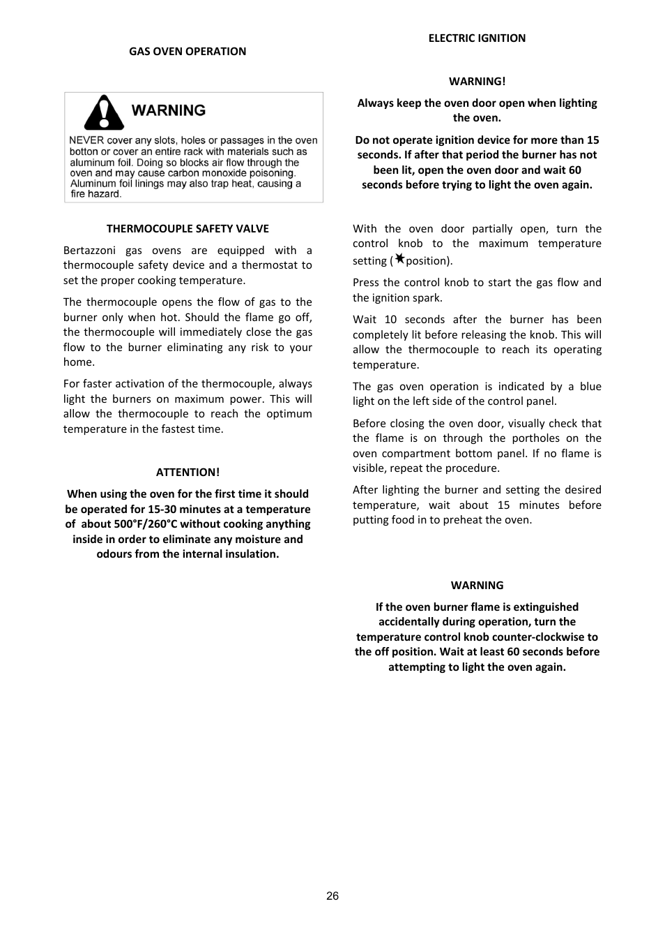 Bertazzoni X365GGVGI User Manual | Page 26 / 39