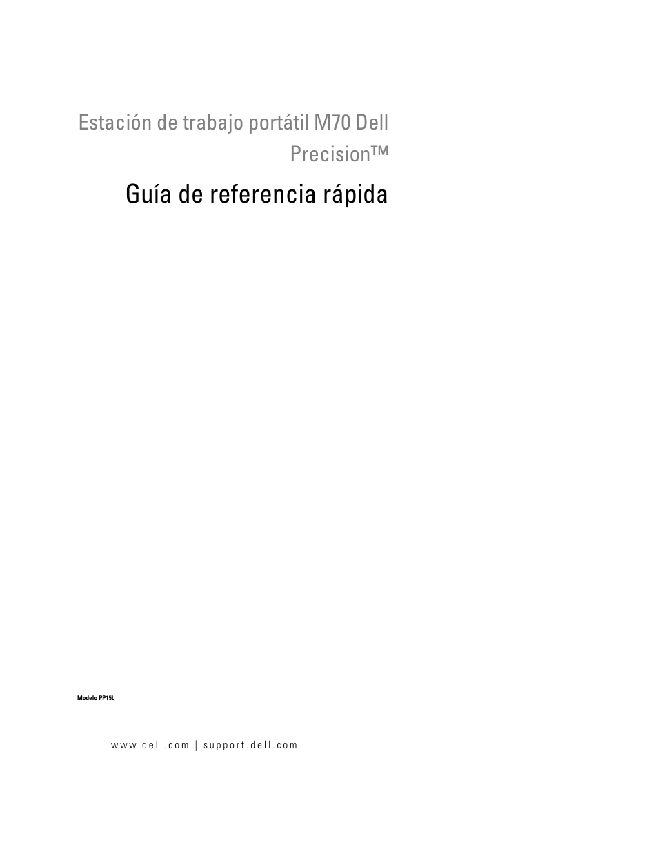 Guía de referencia rápida, Estación de trabajo portátil m70 dell precision | Dell Precision M70 User Manual | Page 79 / 104