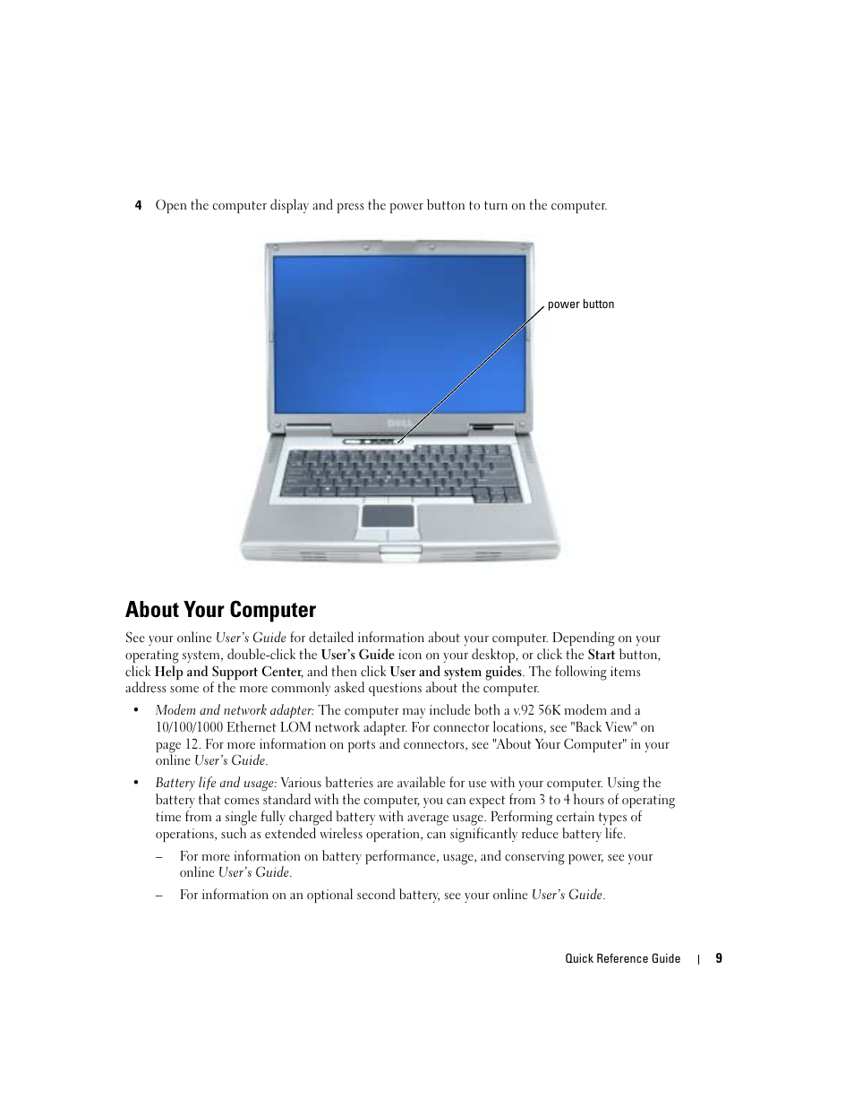 About your computer | Dell Precision M70 User Manual | Page 9 / 104