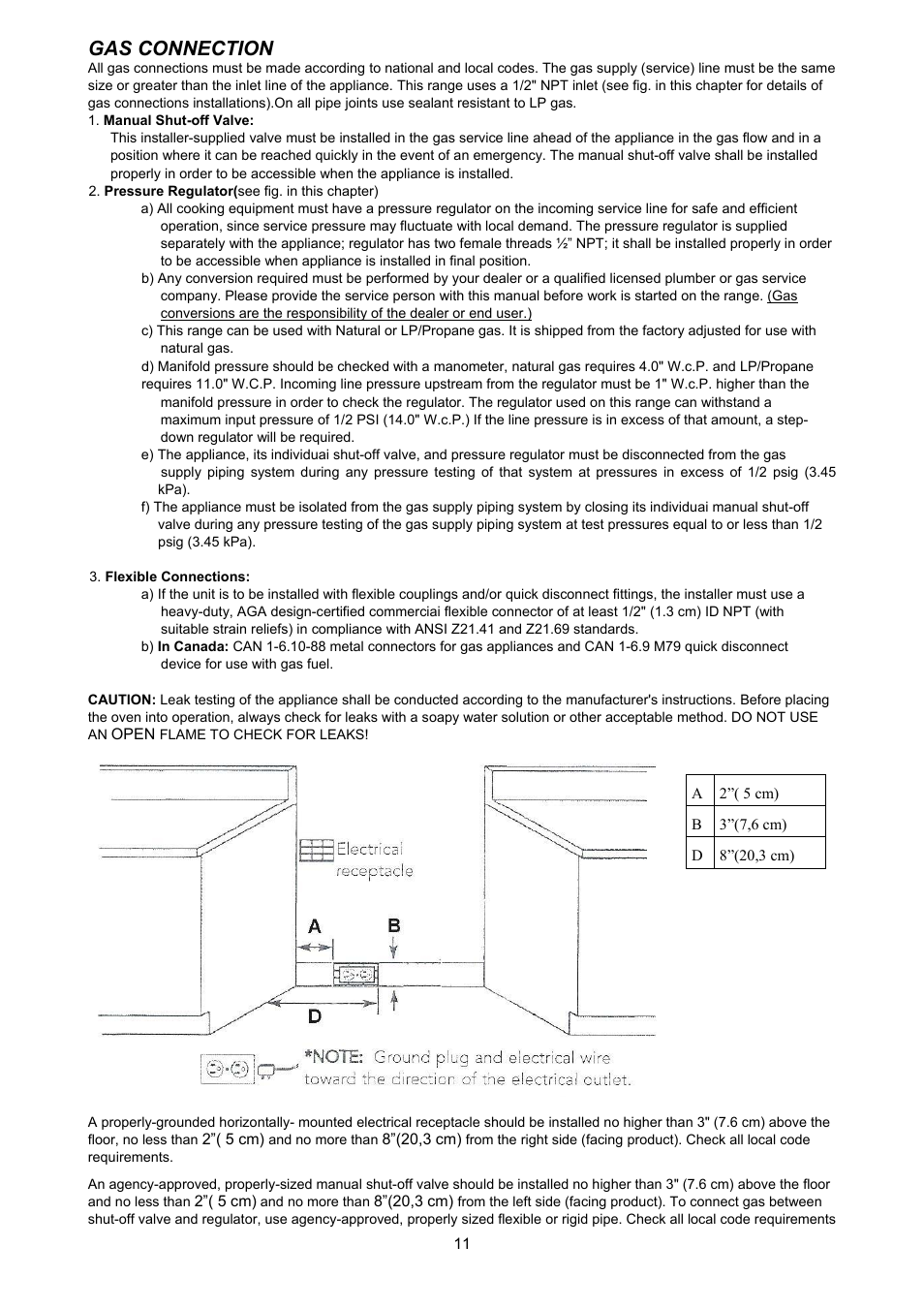 Gas connection | Bertazzoni H366GGVNE User Manual | Page 11 / 32