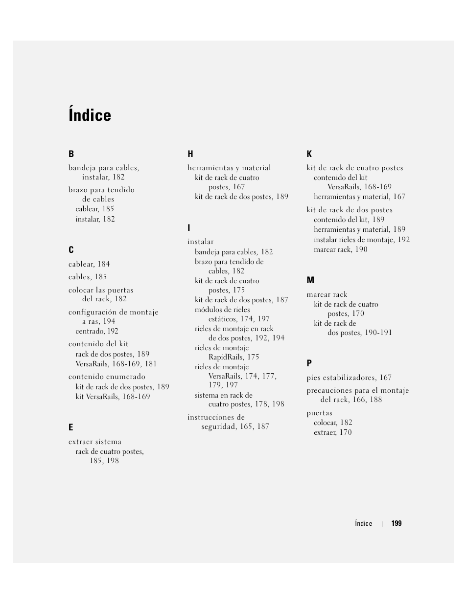 Índice | Dell POWEREDGE 1950 User Manual | Page 201 / 202
