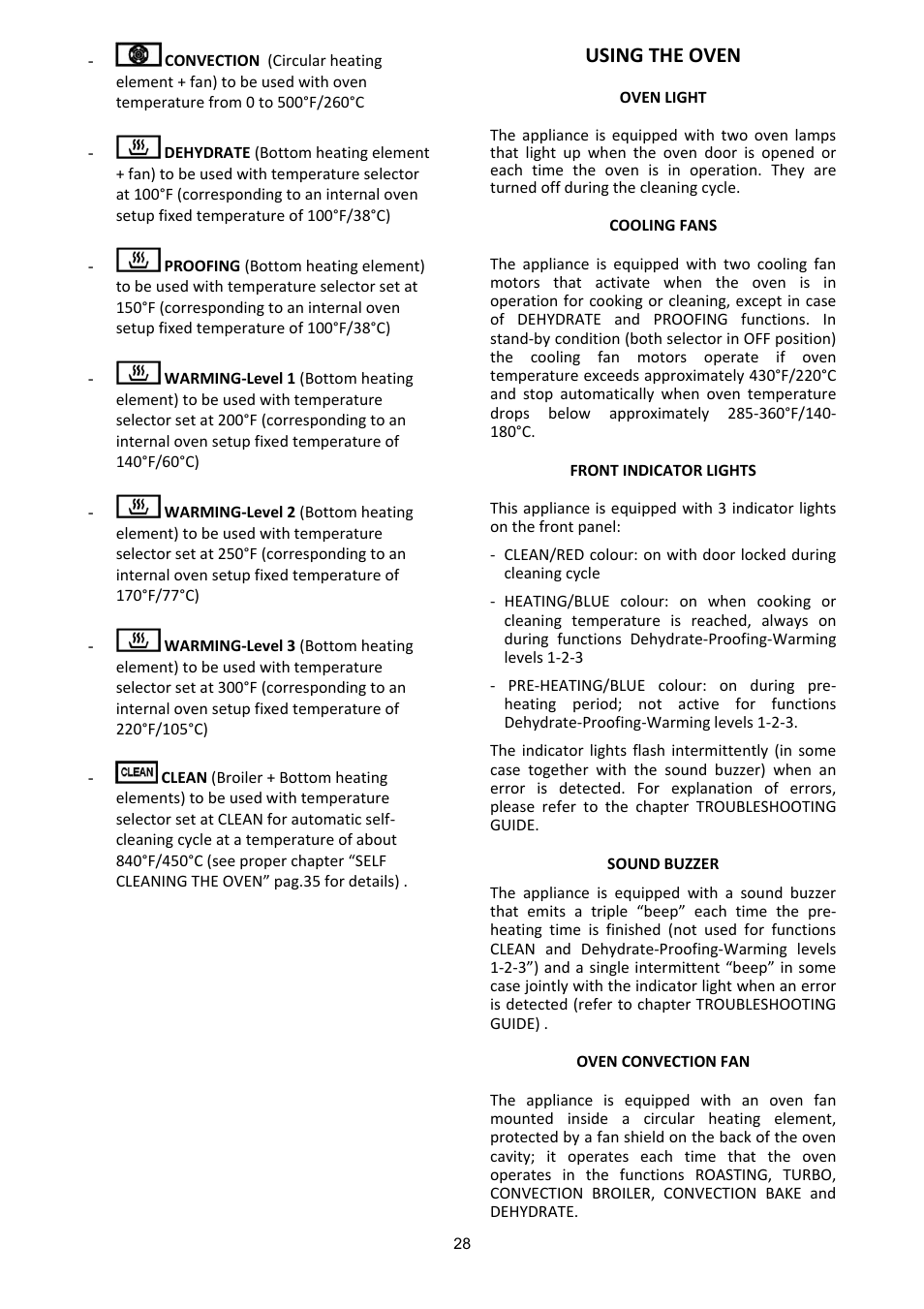 Using the oven | Bertazzoni X304PIRVE User Manual | Page 28 / 48