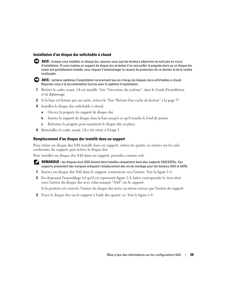 Installation d'un disque dur enfichable à chaud | Dell PowerEdge 6850 User Manual | Page 61 / 178