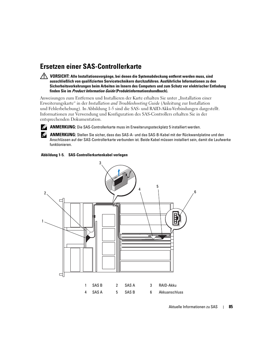 Ersetzen einer sas-controllerkarte | Dell PowerEdge 6850 User Manual | Page 87 / 178
