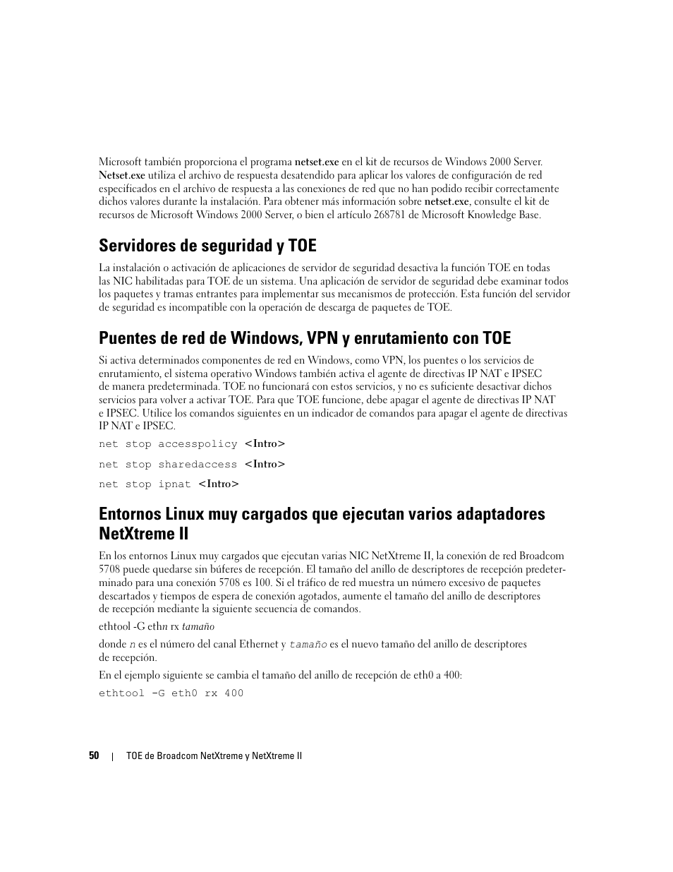 Servidores de seguridad y toe | Dell PowerEdge SC1435 User Manual | Page 52 / 54