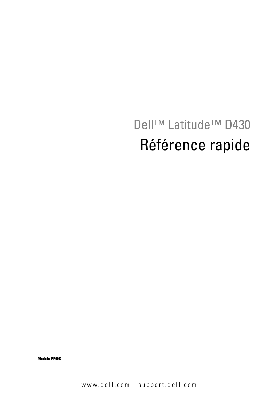 Référence rapide, Dell™ latitude™ d430 | Dell Latitude D430 (Mid 2007) User Manual | Page 29 / 116