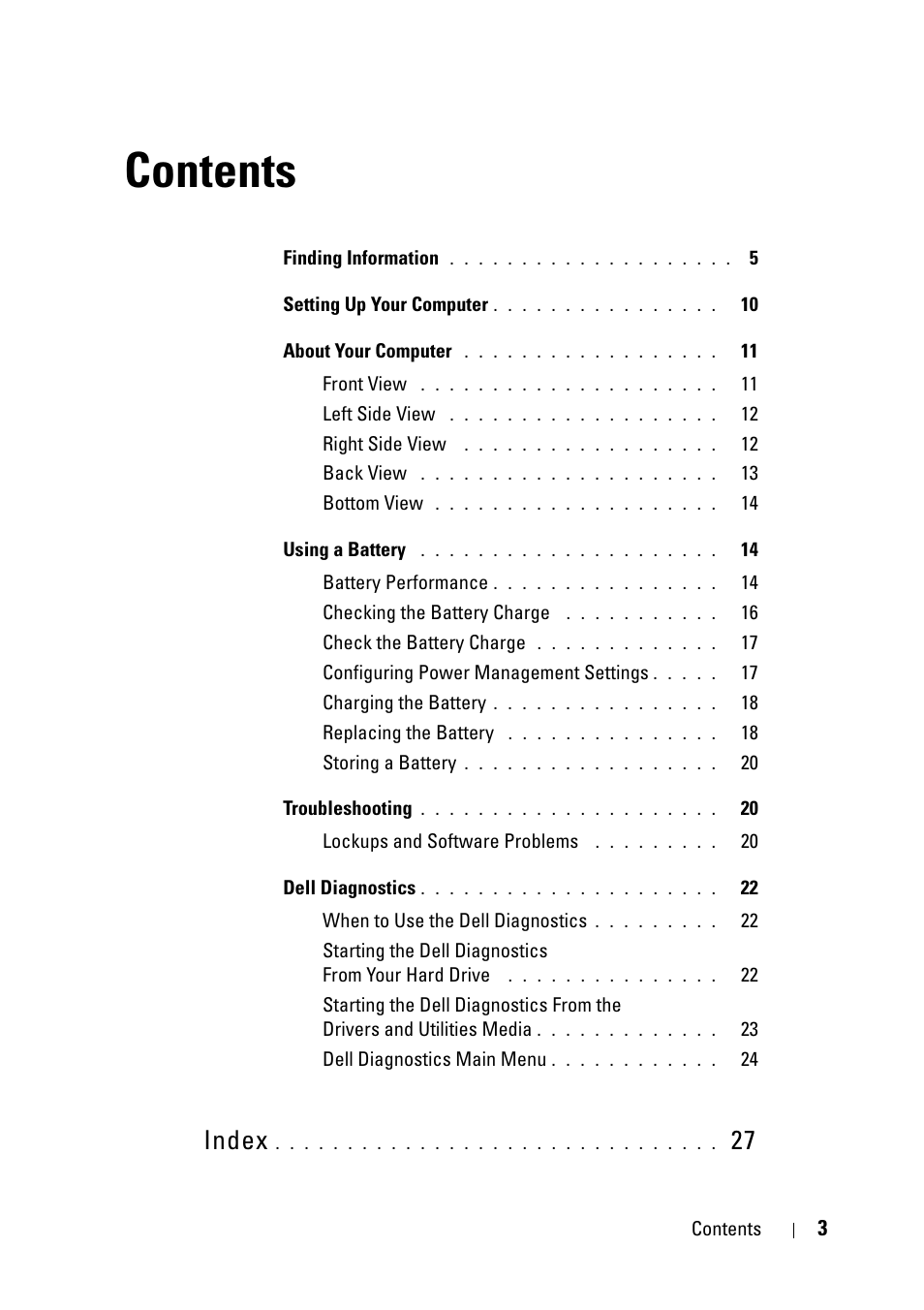 Dell Latitude D430 (Mid 2007) User Manual | Page 3 / 116