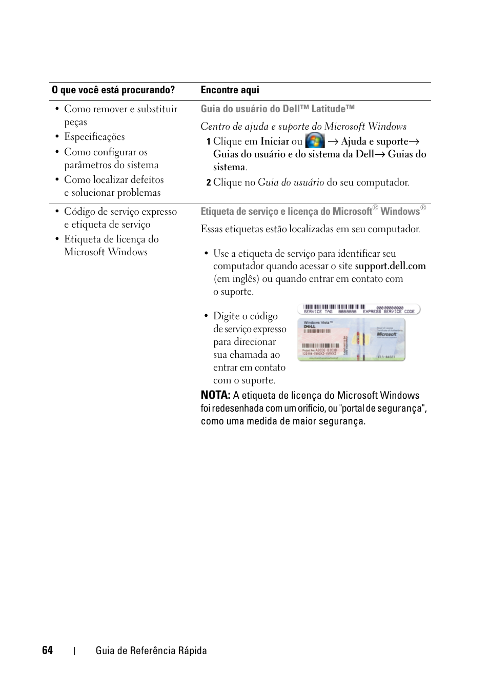 Dell Latitude D430 (Mid 2007) User Manual | Page 64 / 116