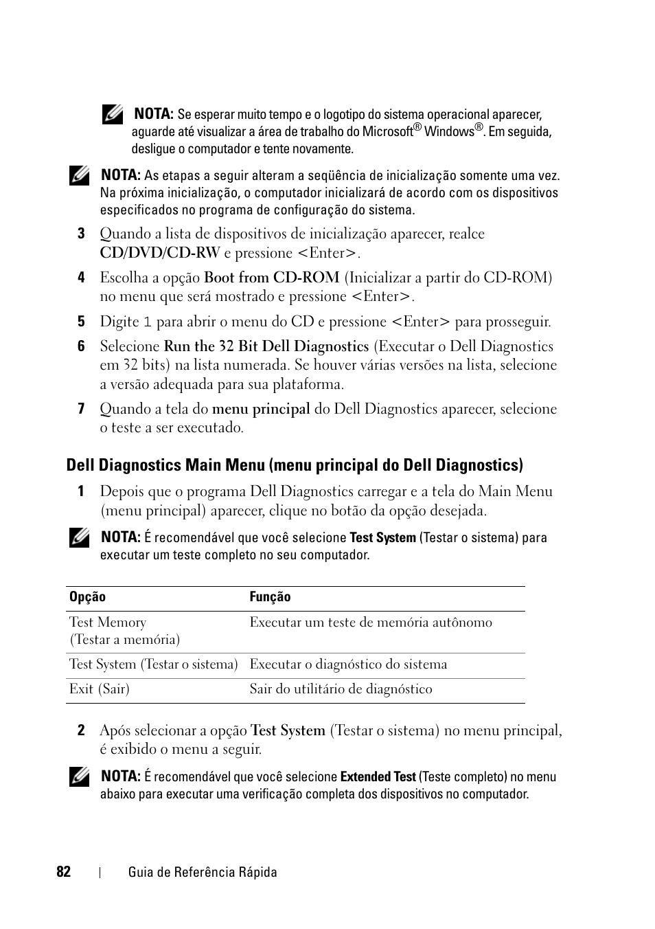 Dell diagnostics main menu (menu principal, Do dell diagnostics) | Dell Latitude D430 (Mid 2007) User Manual | Page 82 / 116