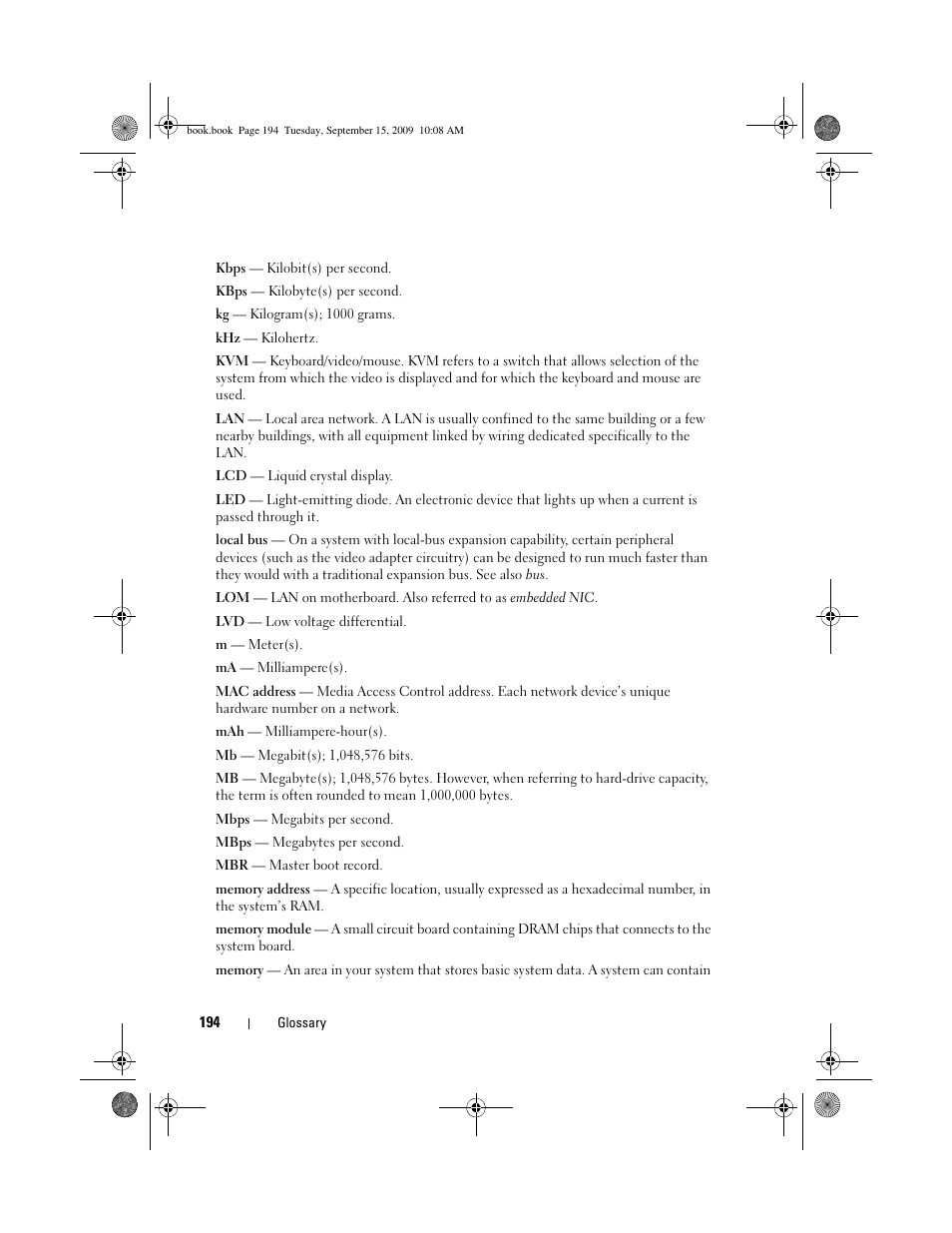 Dell PowerEdge T610 User Manual | Page 194 / 206