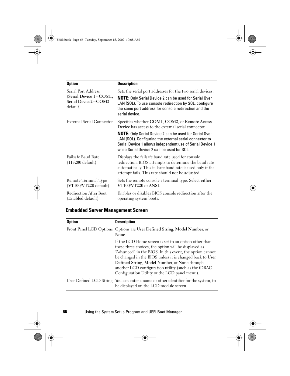 Embedded server management screen | Dell PowerEdge T610 User Manual | Page 66 / 206