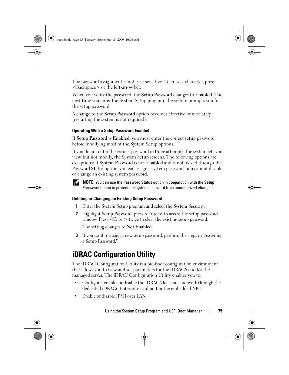 Idrac configuration utility | Dell PowerEdge T610 User Manual | Page 75 / 206