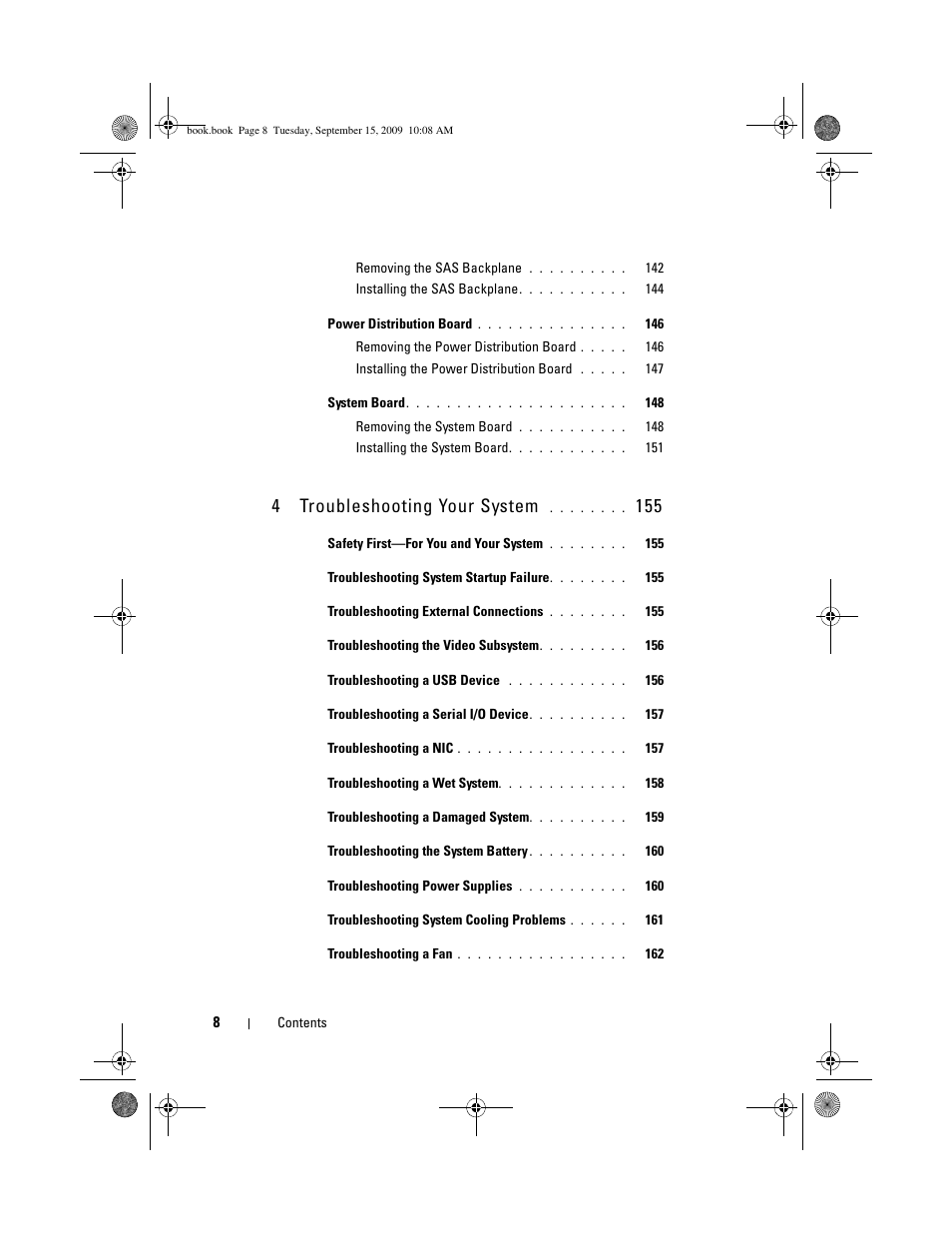 4troubleshooting your system | Dell PowerEdge T610 User Manual | Page 8 / 206