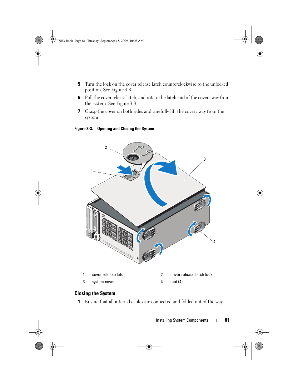 Closing the system | Dell PowerEdge T610 User Manual | Page 81 / 206