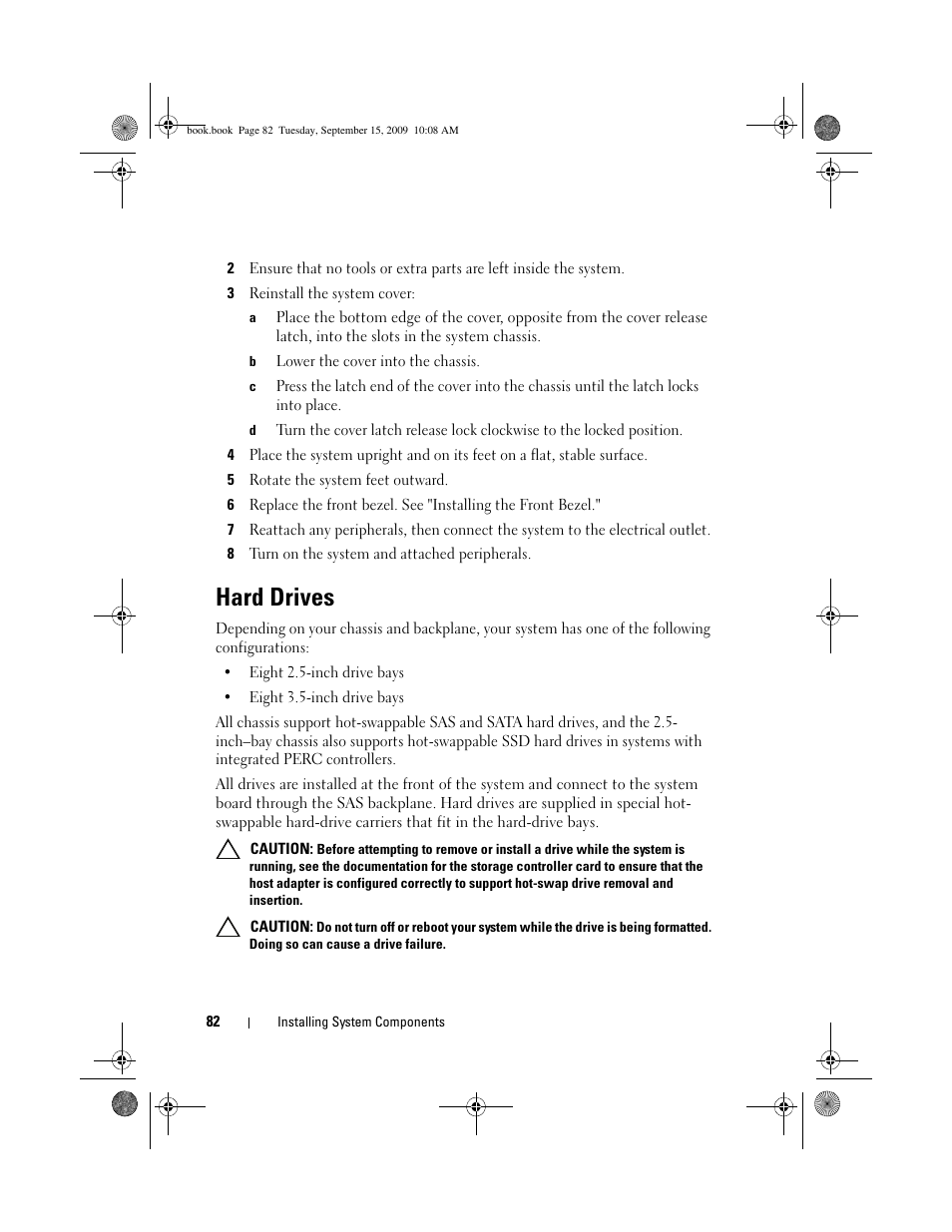 Hard drives | Dell PowerEdge T610 User Manual | Page 82 / 206