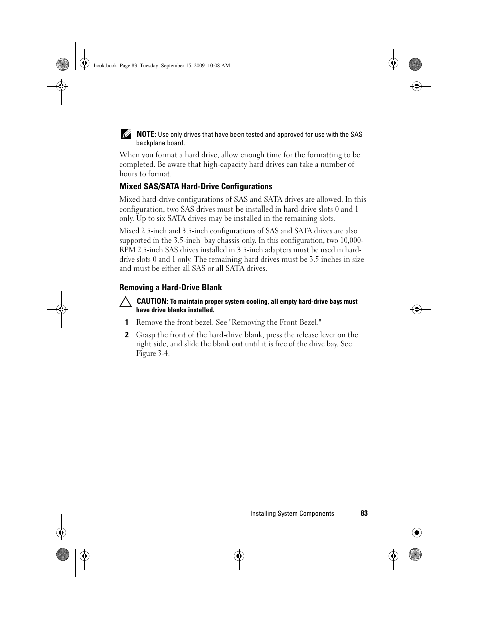 Removing a hard-drive blank | Dell PowerEdge T610 User Manual | Page 83 / 206