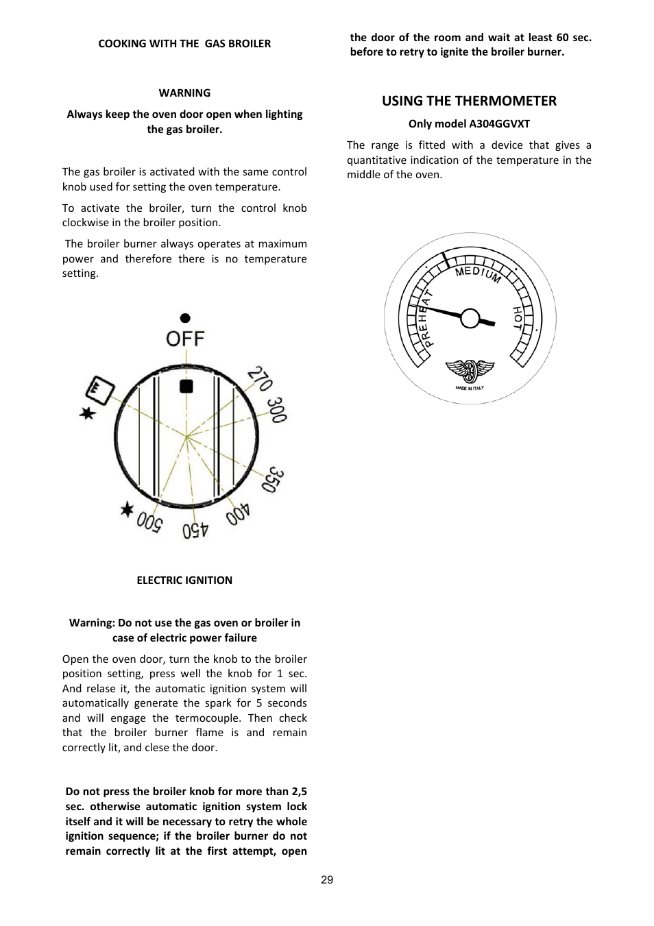 Using the thermometer | Bertazzoni A304GGVXT/002 User Manual | Page 29 / 46