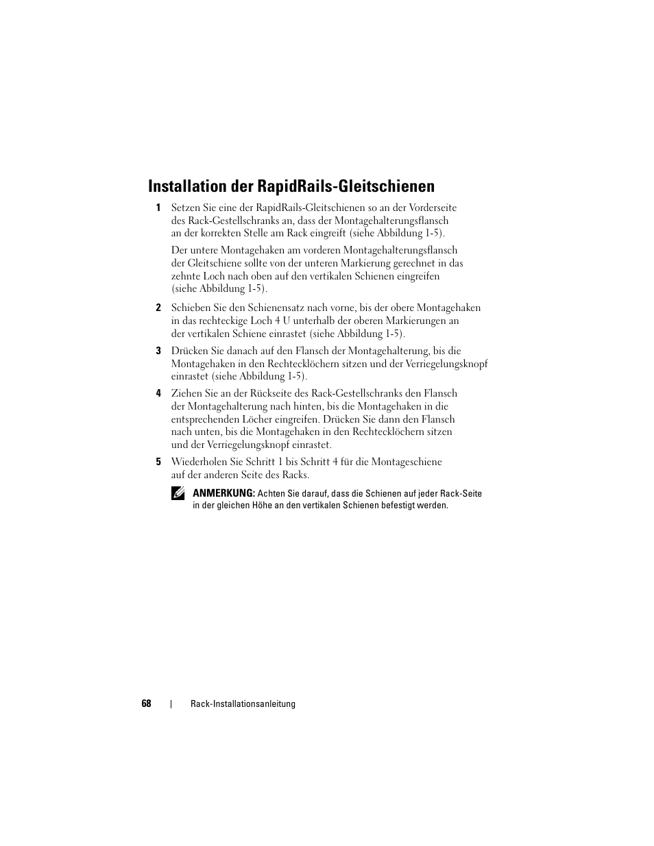 Installation der rapidrails-gleitschienen | Dell PowerEdge M910 User Manual | Page 70 / 144