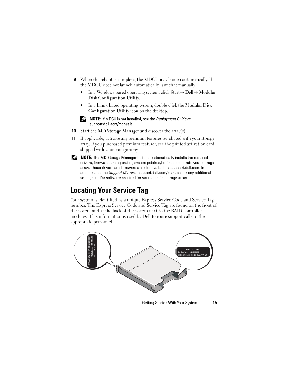 Locating your service tag | Dell PowerVault MD3200i User Manual | Page 17 / 92