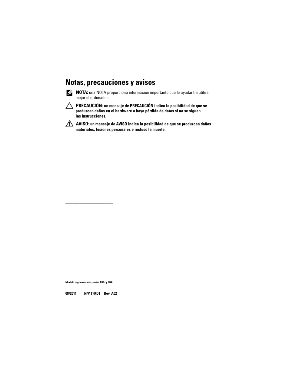 Notas, precauciones y avisos | Dell PowerVault MD3200i User Manual | Page 68 / 92