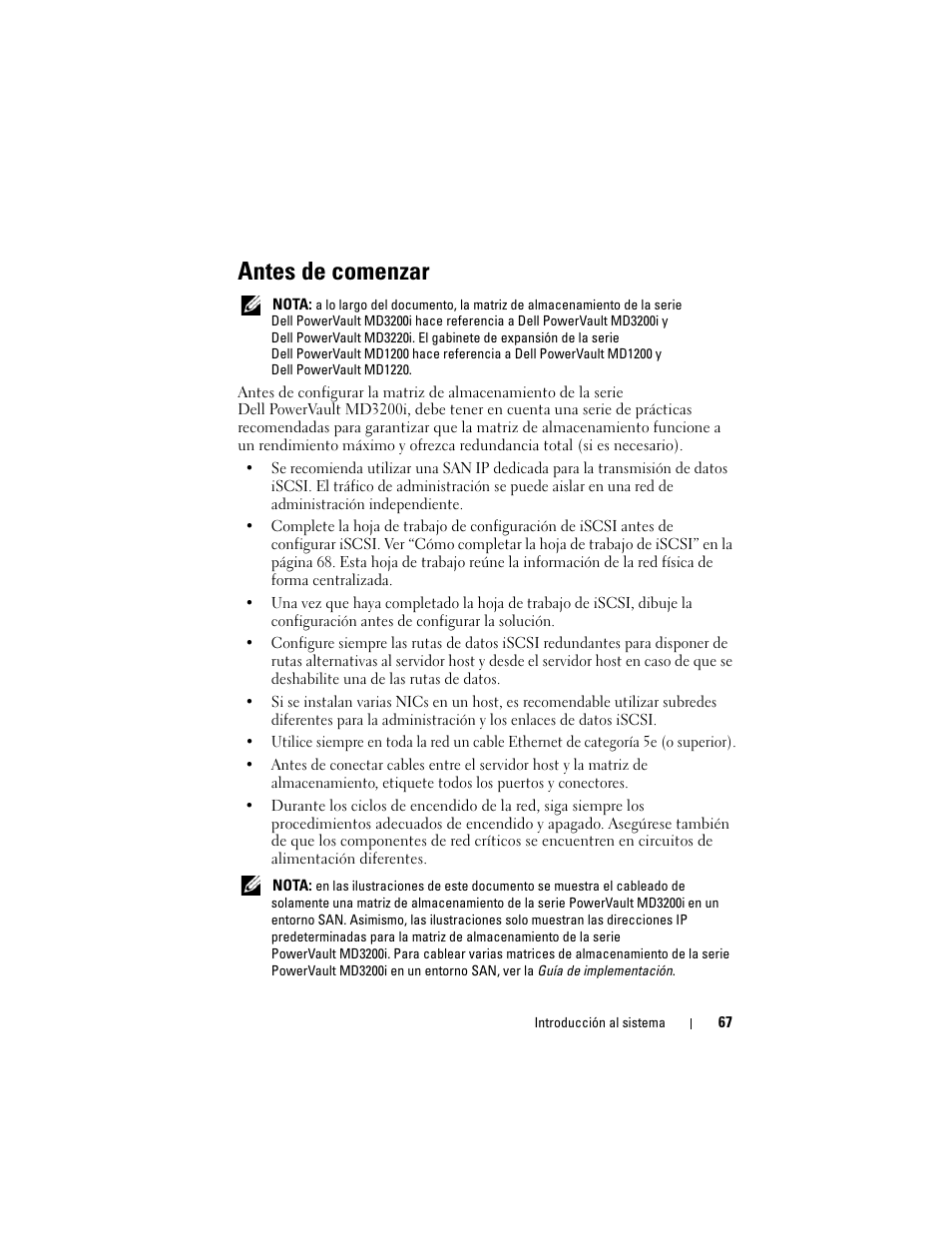 Antes de comenzar | Dell PowerVault MD3200i User Manual | Page 69 / 92