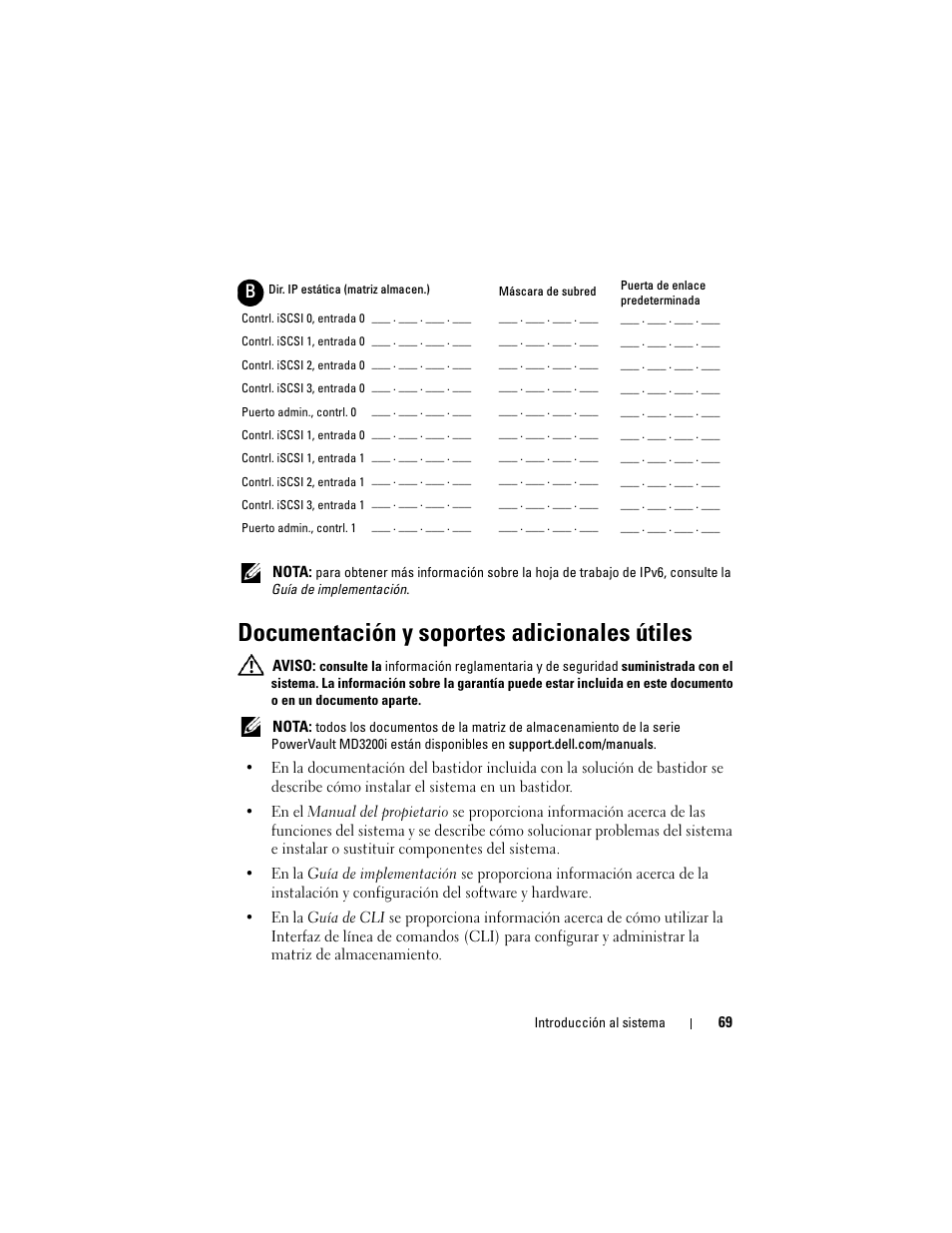 Documentación y soportes adicionales útiles | Dell PowerVault MD3200i User Manual | Page 71 / 92