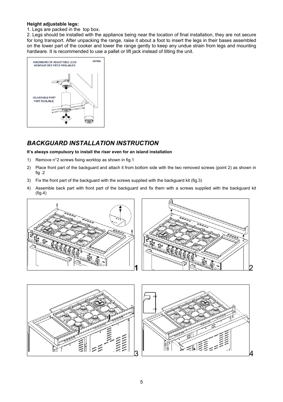 Bertazzoni X486GGGVX User Manual | Page 5 / 36