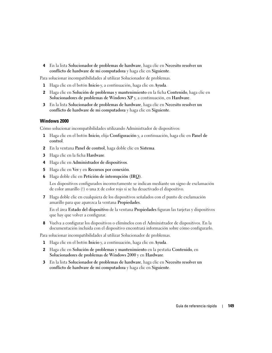 Windows 2000 | Dell Precision 670 User Manual | Page 149 / 168