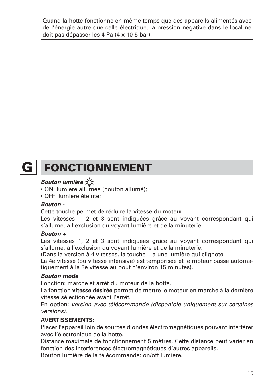 Fonctionnement | Bertazzoni KIN 36 PER X User Manual | Page 17 / 32