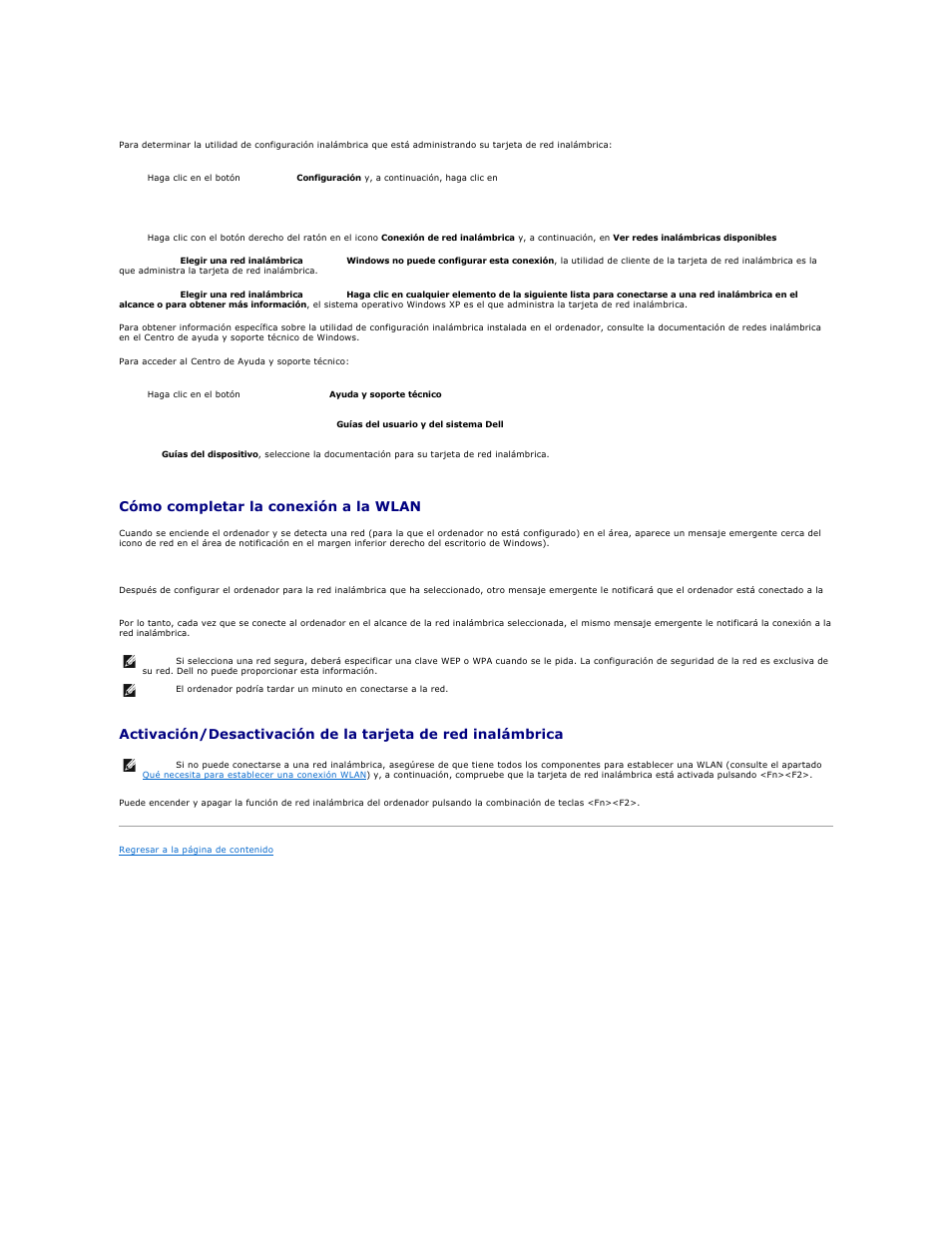 Cómo completar la conexión a la wlan | Dell Latitude D610 User Manual | Page 115 / 119