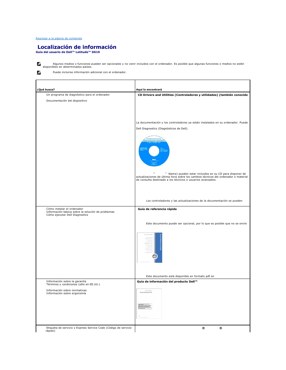 Localización de información | Dell Latitude D610 User Manual | Page 39 / 119