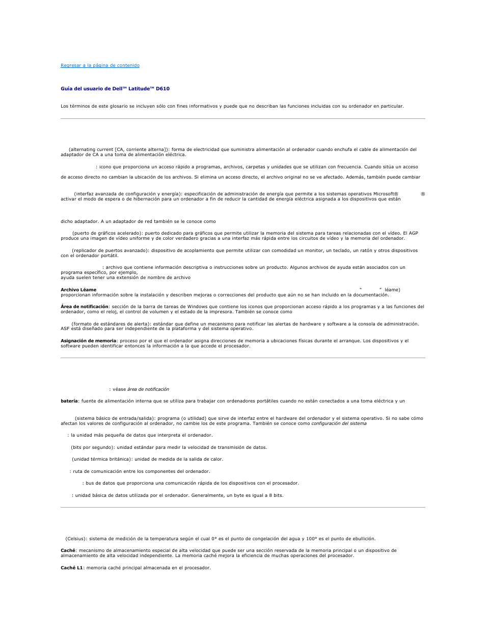 Glosario | Dell Latitude D610 User Manual | Page 53 / 119