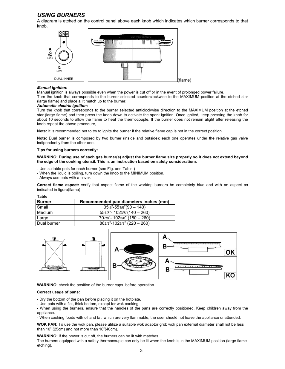 Using burners | Bertazzoni X366GGVX User Manual | Page 3 / 7