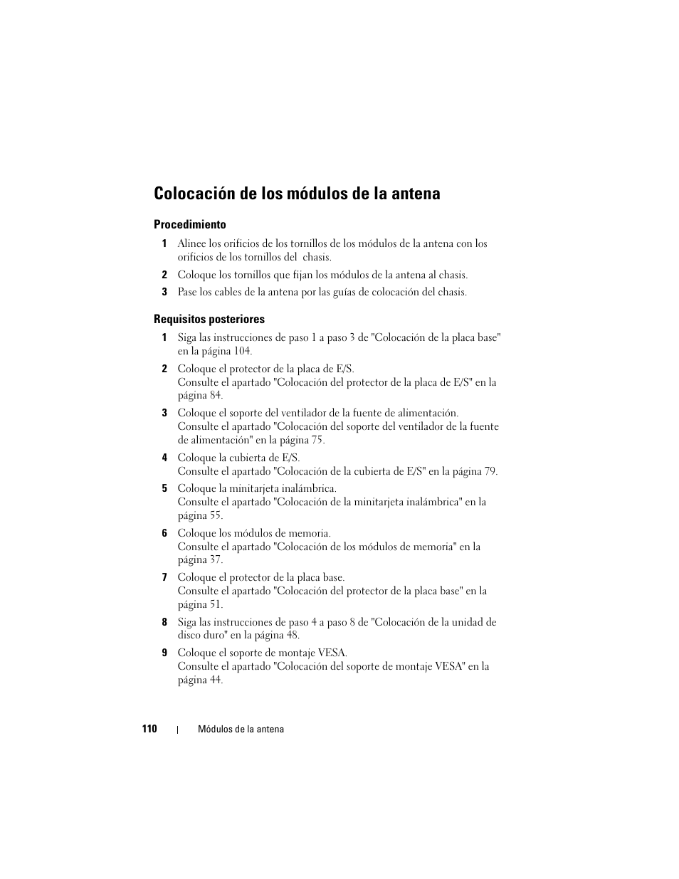 Colocación de los módulos de la antena | Dell Inspiron One 2330 (Mid 2012) User Manual | Page 110 / 146