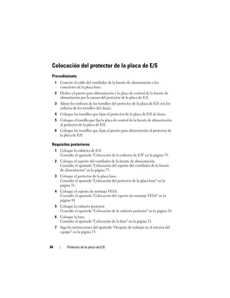 Colocación del protector de la placa de e/s | Dell Inspiron One 2330 (Mid 2012) User Manual | Page 84 / 146