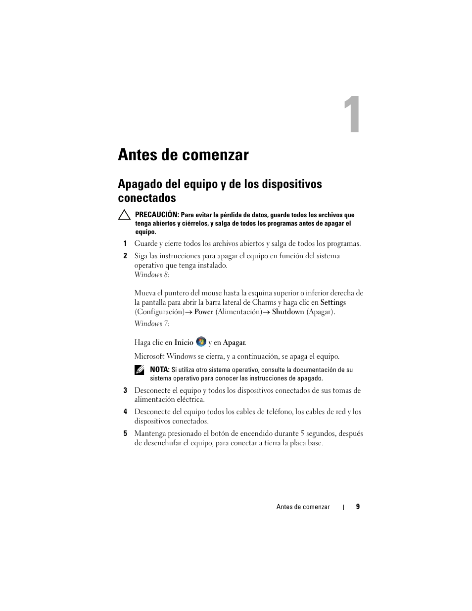 Antes de comenzar | Dell Inspiron One 2330 (Mid 2012) User Manual | Page 9 / 146