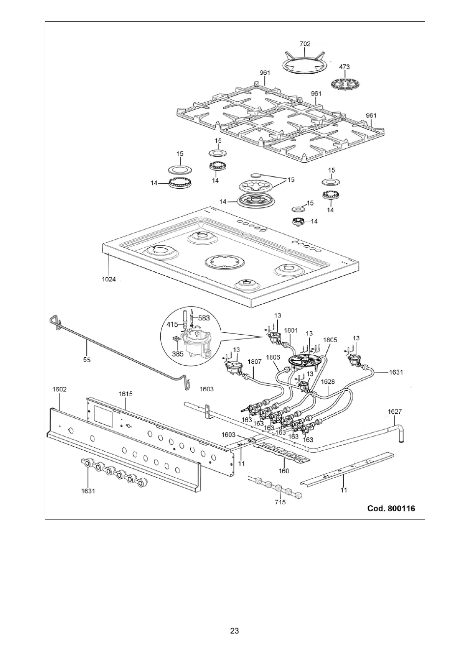 Bertazzoni X365GGVX (X36 5 00 X) User Manual | Page 23 / 26