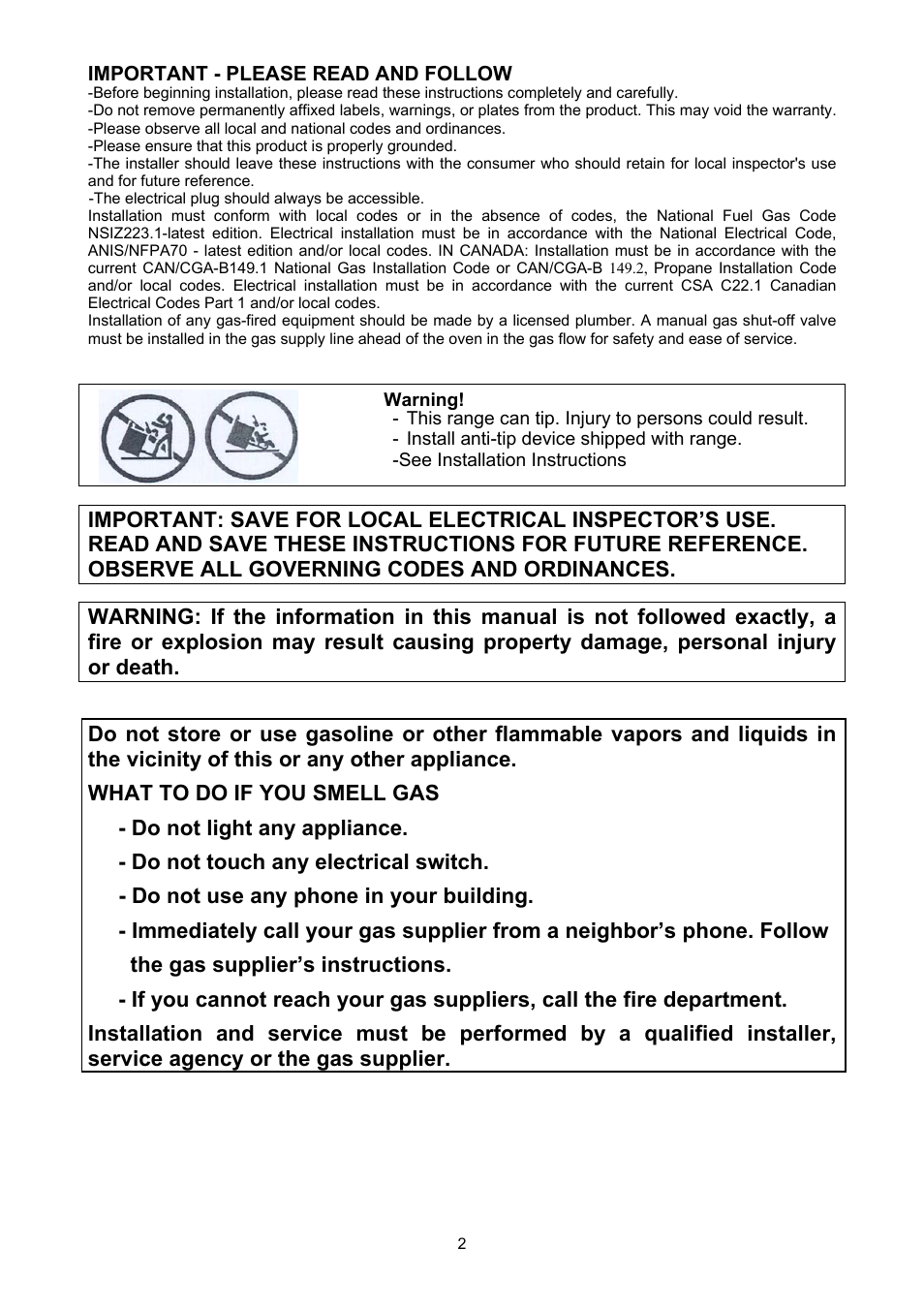Bertazzoni X244GGVX User Manual | Page 2 / 28