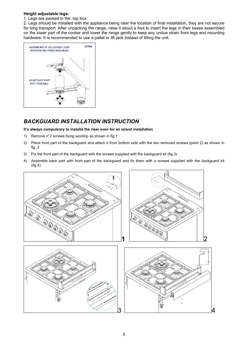 Bertazzoni X244GGVX User Manual | Page 5 / 28