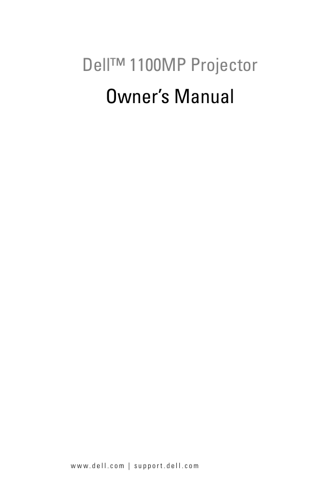 Dell 1100MP User Manual | 278 pages