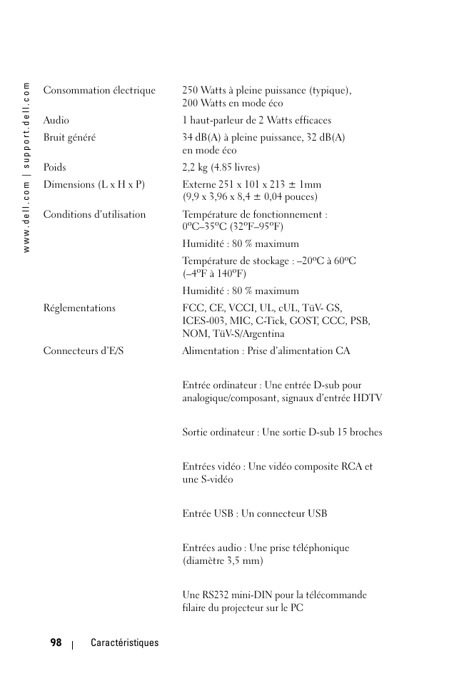 Dell 1100MP User Manual | Page 98 / 278