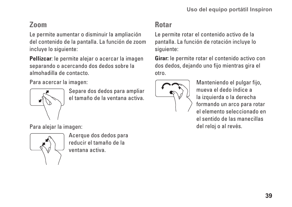 Zoom, Rotar | Dell Inspiron 15 (M5010, Early 2010) User Manual | Page 41 / 112
